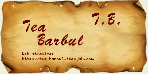 Tea Barbul vizit kartica